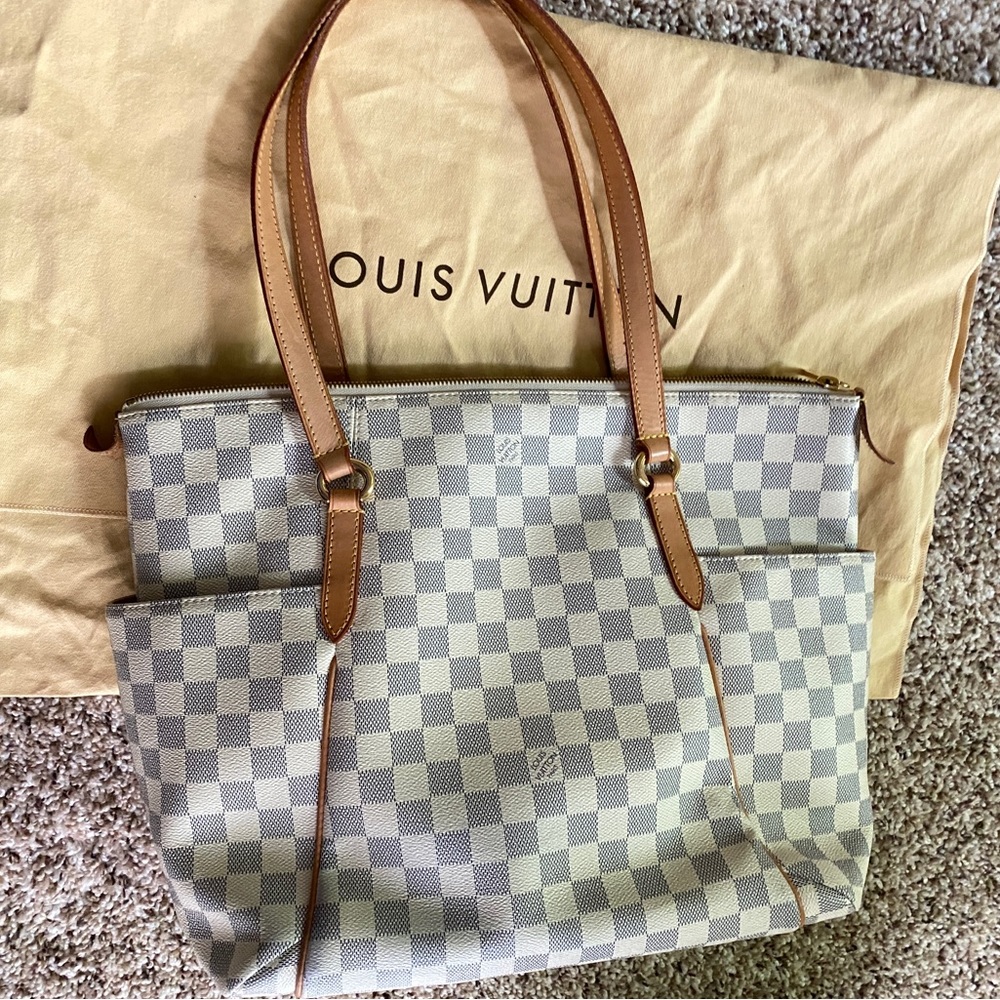 Louis Vuitton Damier Azur Totally MM Tote Bag shoulder Bag with LV dust bag - Picture 3 of 15